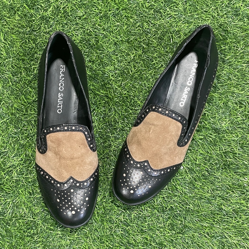 Franco Sarto Black and Brown Women's Loafers